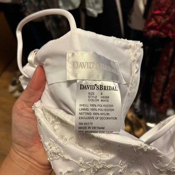 David's Bridal White Floral Kids Dress - Picture 3 of 3